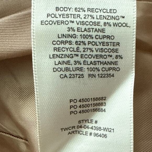 Aritzia Wilfred Wool-Blend Margaux Plaid Double Breasted Blazer Brown Size 0 - Picture 11 of 11